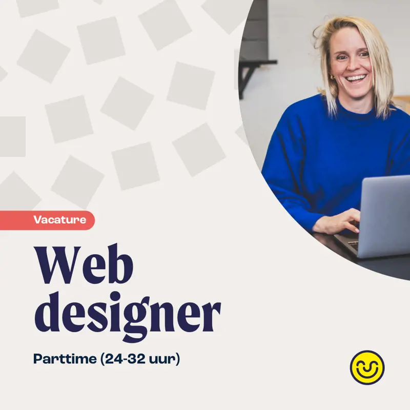 web designer vacature parttime met foto van medewerker